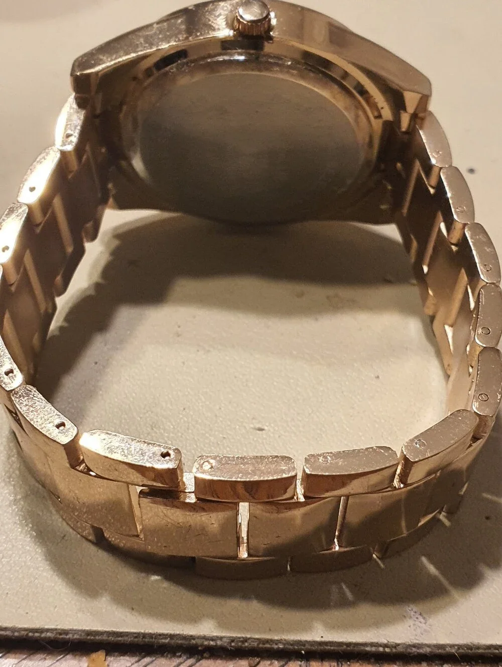 10/$20 FMDAL810 Goldtone/Brown Rhinestone Stainless Steel Men's Watch